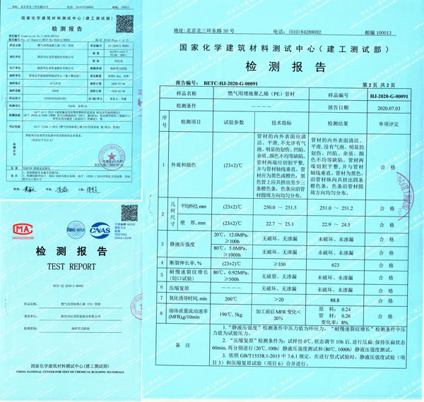 “兴纪龙管道”燃气检测报告